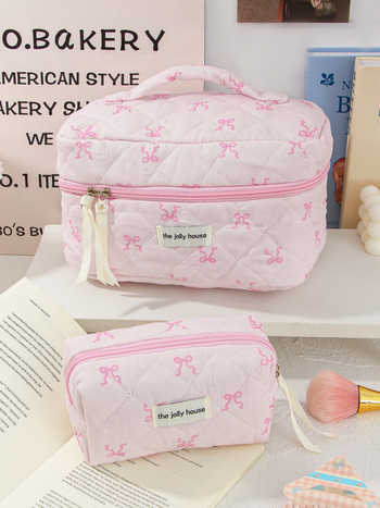 Berg дамски несесер за грим – памучен каре отвън, полиестерна подплата, стил за пътуване и ежедневна употреба