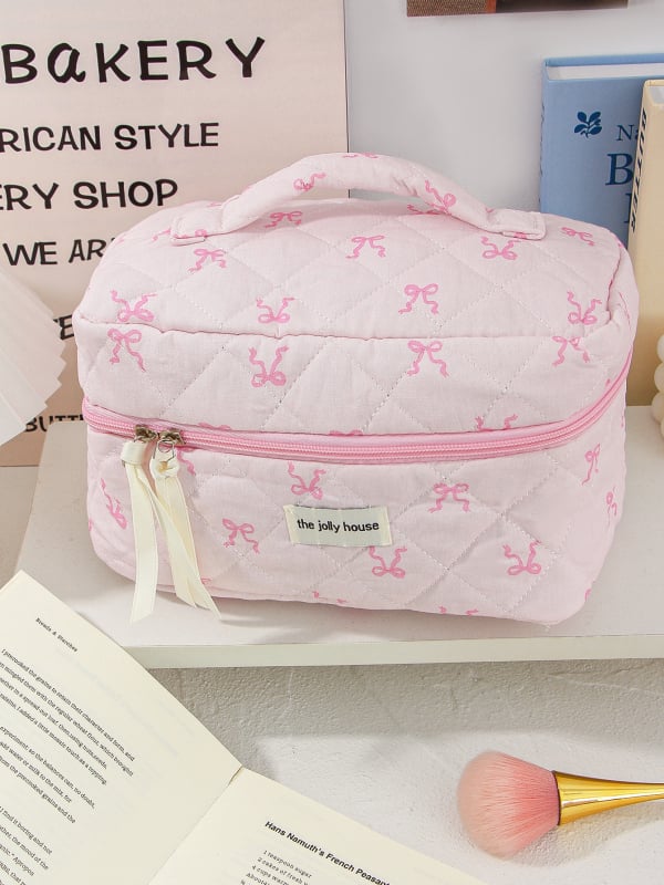 Berg дамски несесер за грим – памучен каре отвън, полиестерна подплата, стил за пътуване и ежедневна употреба