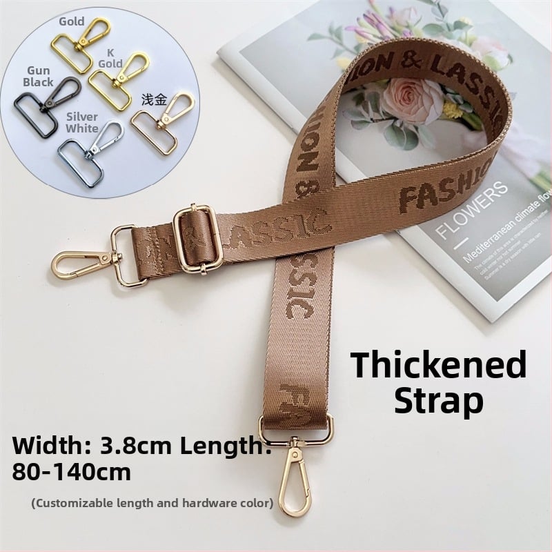 Ремък за рамо за чанти, жакардова шарка с букви, канвас