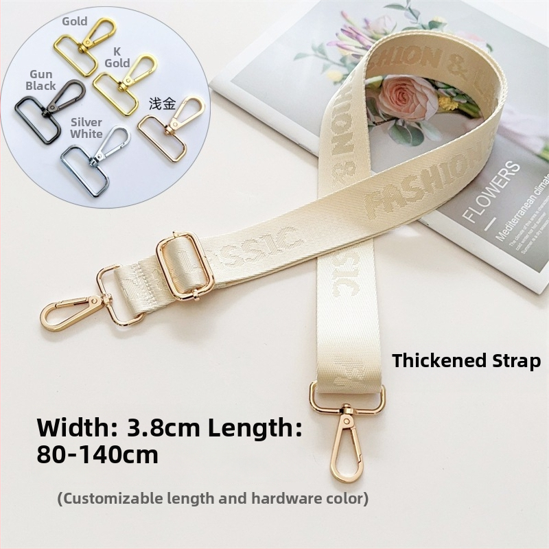 Ремък за рамо за чанти, жакардова шарка с букви, канвас