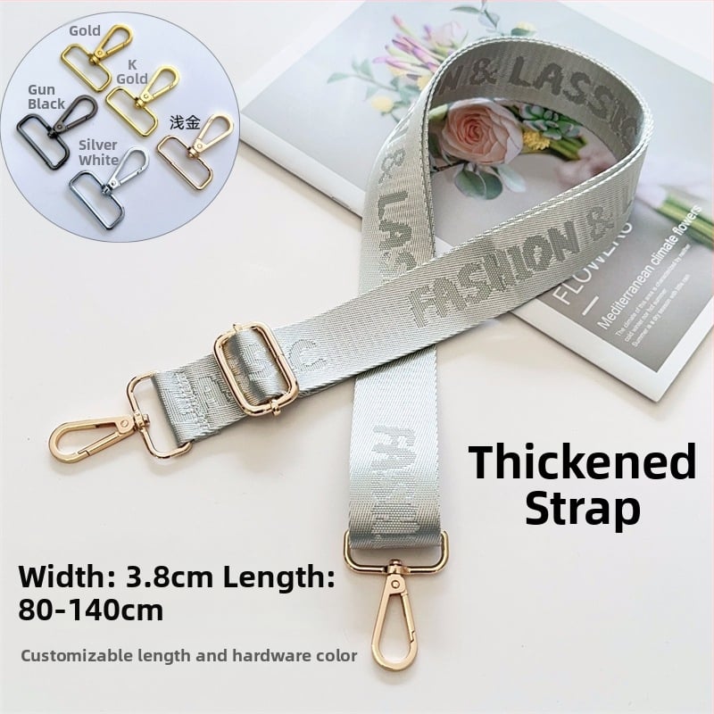 Ремък за рамо за чанти, жакардова шарка с букви, канвас