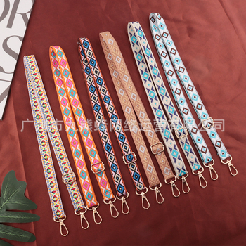 Регулируема презрамка за чанти, полиестер, унисекс, геометричен принт, европейско-американски ретро стил, разширяваща се, облекчава тежестта, код CX-ZJ363-CX-ZJ364