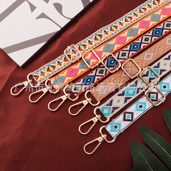 Регулируема презрамка за чанти, полиестер, унисекс, геометричен принт, европейско-американски ретро стил, разширяваща се, облекчава тежестта, код CX-ZJ363-CX-ZJ364