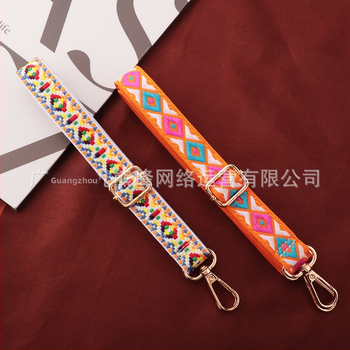 Регулируема презрамка за чанти, полиестер, унисекс, геометричен принт, европейско-американски ретро стил, разширяваща се, облекчава тежестта, код CX-ZJ363-CX-ZJ364