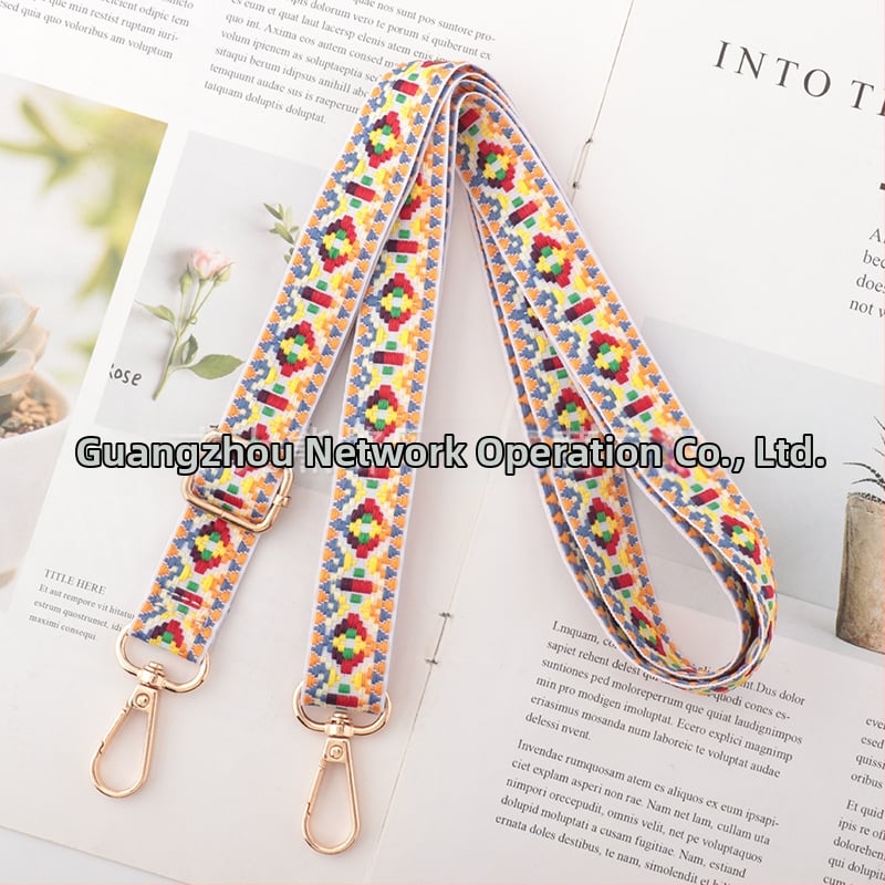 Регулируема презрамка за чанти, полиестер, унисекс, геометричен принт, европейско-американски ретро стил, разширяваща се, облекчава тежестта, код CX-ZJ363-CX-ZJ364