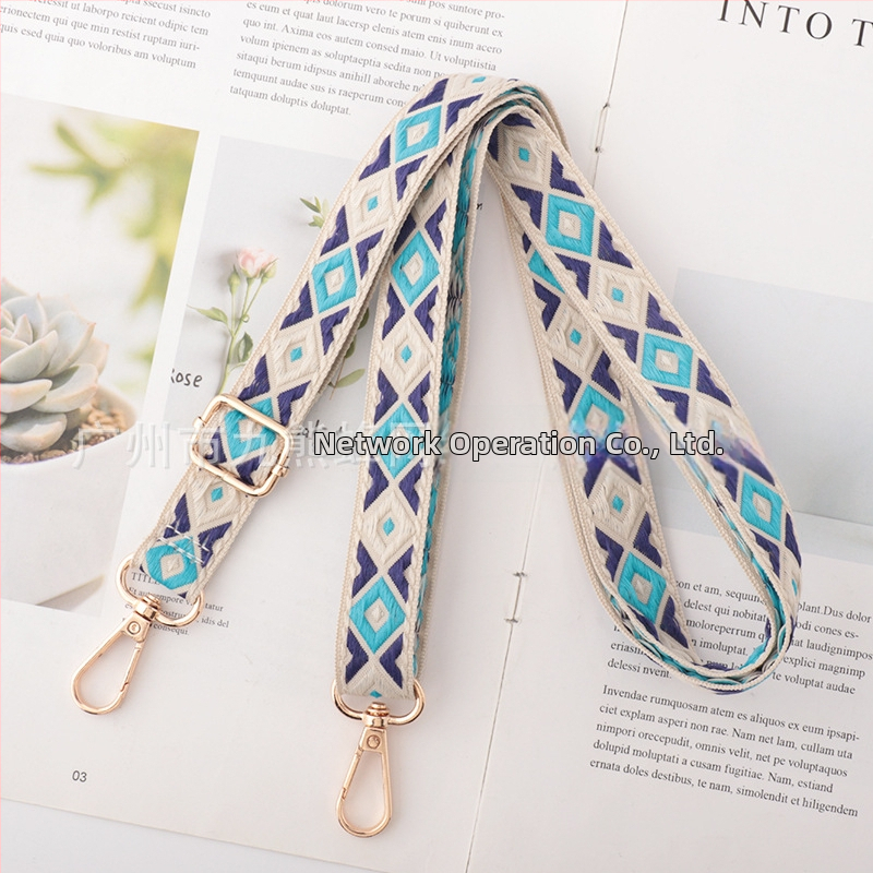 Регулируема презрамка за чанти, полиестер, унисекс, геометричен принт, европейско-американски ретро стил, разширяваща се, облекчава тежестта, код CX-ZJ363-CX-ZJ364