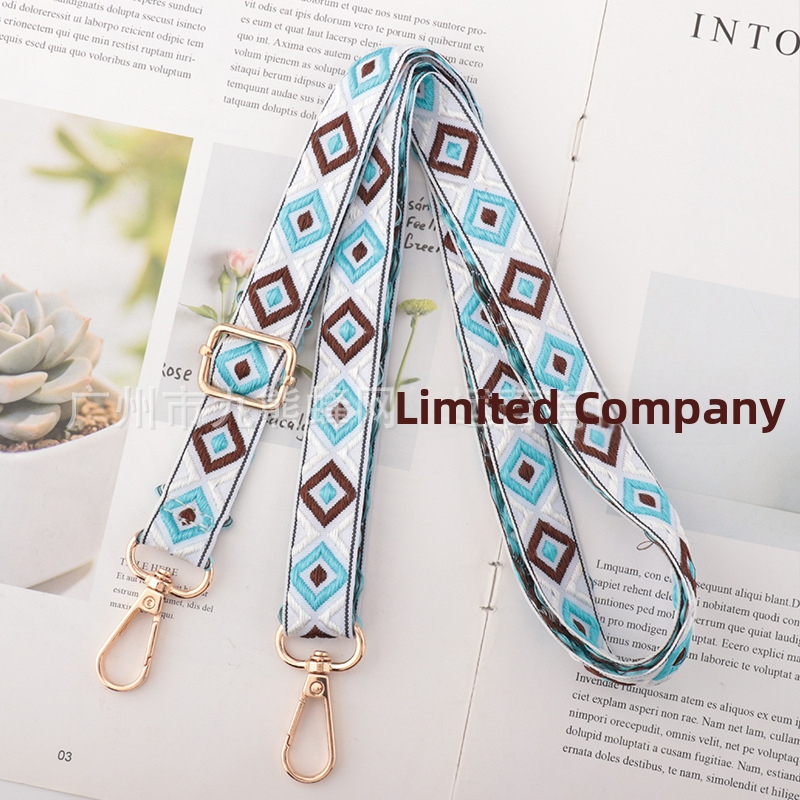 Регулируема презрамка за чанти, полиестер, унисекс, геометричен принт, европейско-американски ретро стил, разширяваща се, облекчава тежестта, код CX-ZJ363-CX-ZJ364