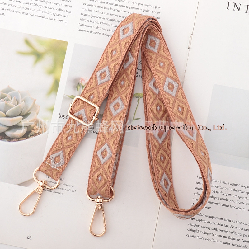 Регулируема презрамка за чанти, полиестер, унисекс, геометричен принт, европейско-американски ретро стил, разширяваща се, облекчава тежестта, код CX-ZJ363-CX-ZJ364