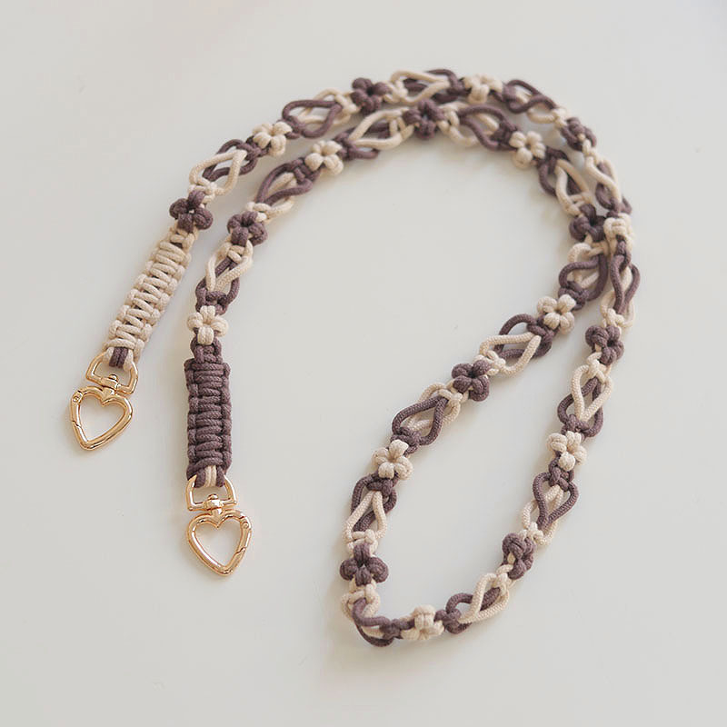 Breezylife Ιμάντας ώμου από βαμβακερό σχοινί — μοτίβο λουλουδιών, Άνοιξη 2025