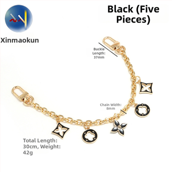 Λουρί τσάντας/ώμου με διακοσμητική επεκτειόμενη αλυσίδα σε τετράφυλλο τριφύλλι, για crossbody, κράμα ψευδαργύρου, επέκταση, αστικός μινιμαλισμός, γεωμετρικό μοτίβο