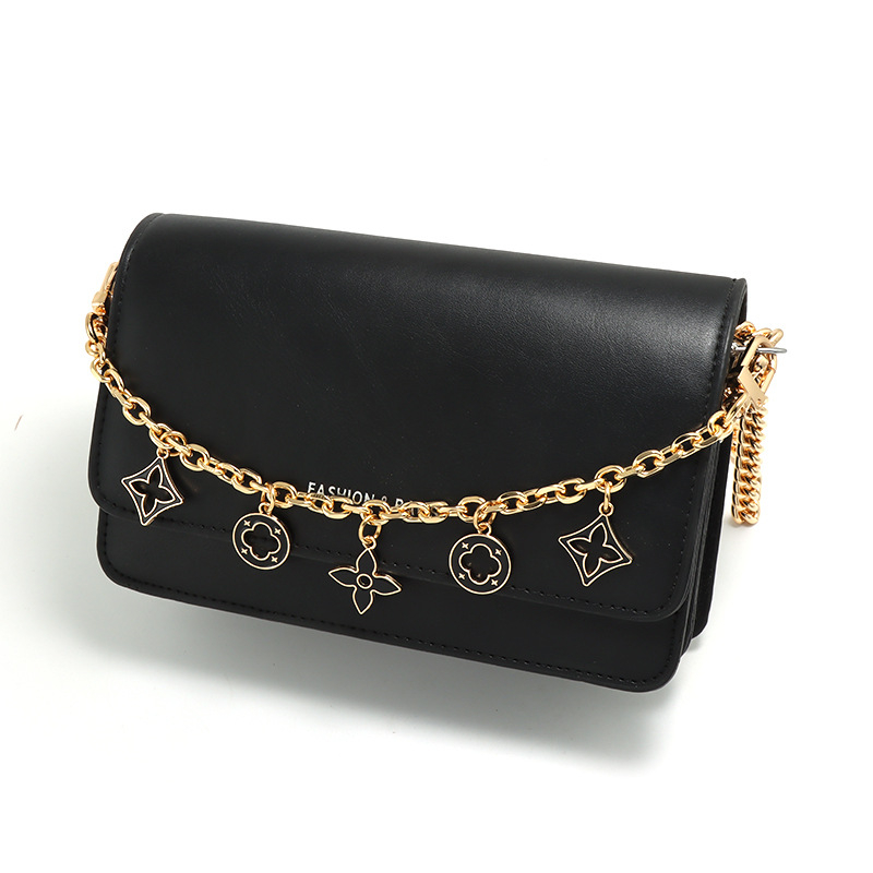 Λουρί τσάντας/ώμου με διακοσμητική επεκτειόμενη αλυσίδα σε τετράφυλλο τριφύλλι, για crossbody, κράμα ψευδαργύρου, επέκταση, αστικός μινιμαλισμός, γεωμετρικό μοτίβο