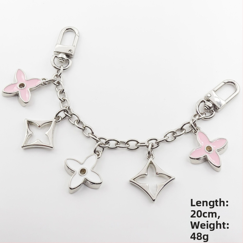 Ιμάντας τσάντας με κρεμαστό τετράφυλλο φύλλο, μεταλλική κατασκευή, επεκτεινόμενη αλυσίδα, μεταλλικά εξαρτήματα