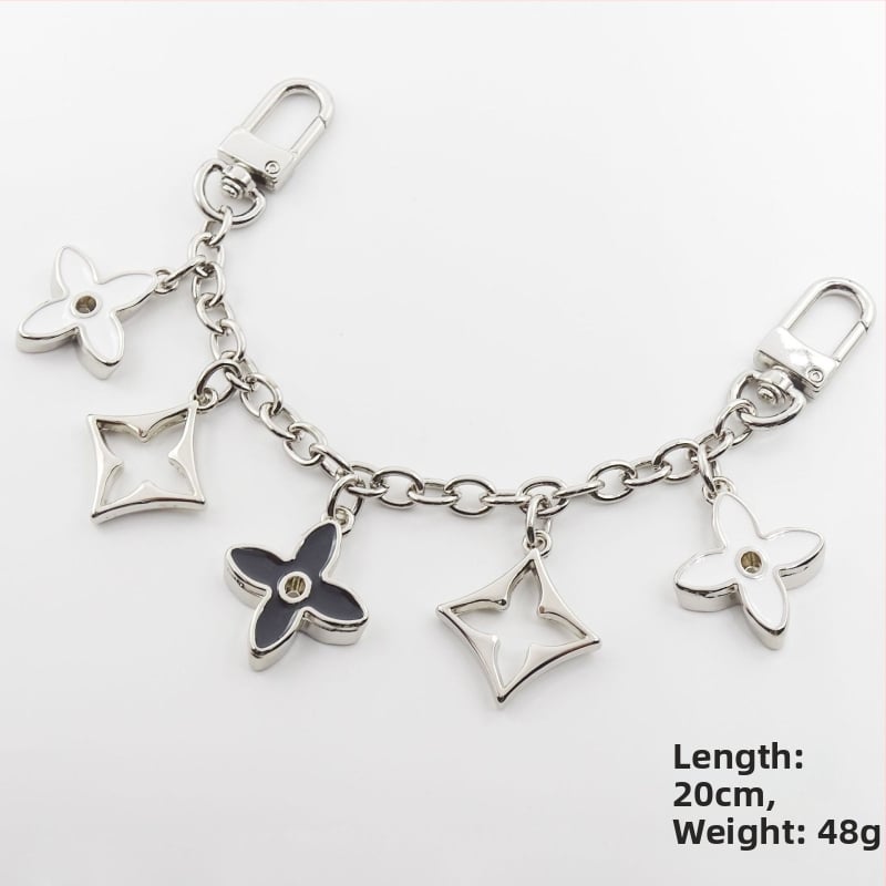 Ιμάντας τσάντας με κρεμαστό τετράφυλλο φύλλο, μεταλλική κατασκευή, επεκτεινόμενη αλυσίδα, μεταλλικά εξαρτήματα