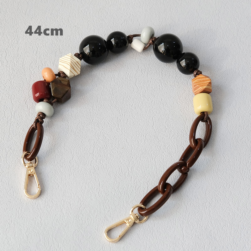 DIRMMIS ιμάντας τσάντας με ακρυλική αλυσίδα με χάντρες και ξύλινες λεπτομέρειες, ρυθμιζόμενος μήκος 31/44/64/118 cm