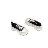 Muške canvas tenisice McQueen, debela potplata za povećanje visine, platneni gornji dio, gumena potplata s Goodyear tehnologijom, vezanje, PU uložak