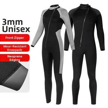 3 mm neoprēna niršanas kombinezons, viengabala, universāls, saglabā siltumu, materiāls: neoprēns + neilons