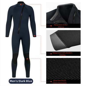 3 mm neoprēna niršanas kombinezons, viengabala, universāls, saglabā siltumu, materiāls: neoprēns + neilons