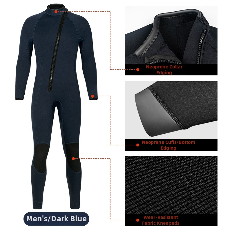 3 mm neoprēna niršanas kombinezons, viengabala, universāls, saglabā siltumu, materiāls: neoprēns + neilons