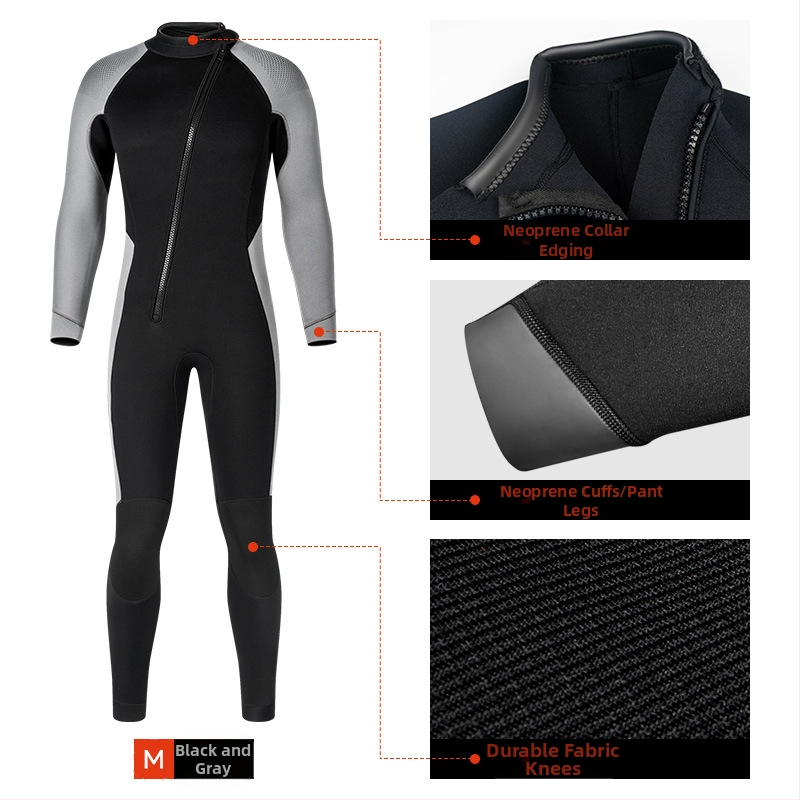 3 mm neoprēna niršanas kombinezons, viengabala, universāls, saglabā siltumu, materiāls: neoprēns + neilons