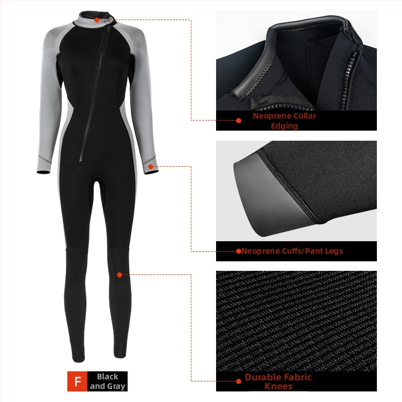 3 mm neoprēna niršanas kombinezons, viengabala, universāls, saglabā siltumu, materiāls: neoprēns + neilons