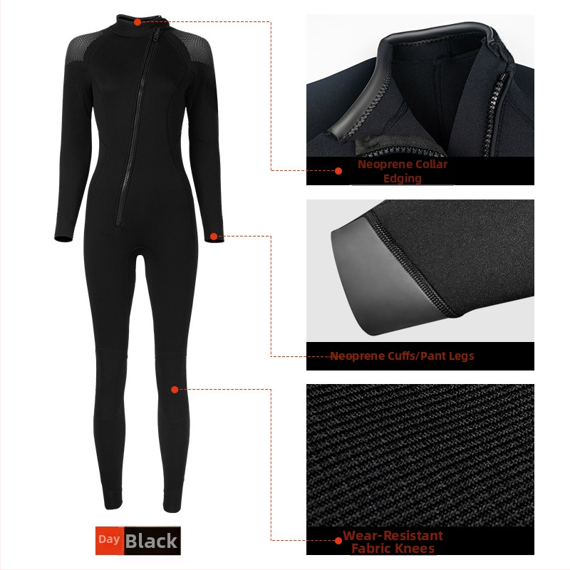 3 mm neoprēna niršanas kombinezons, viengabala, universāls, saglabā siltumu, materiāls: neoprēns + neilons