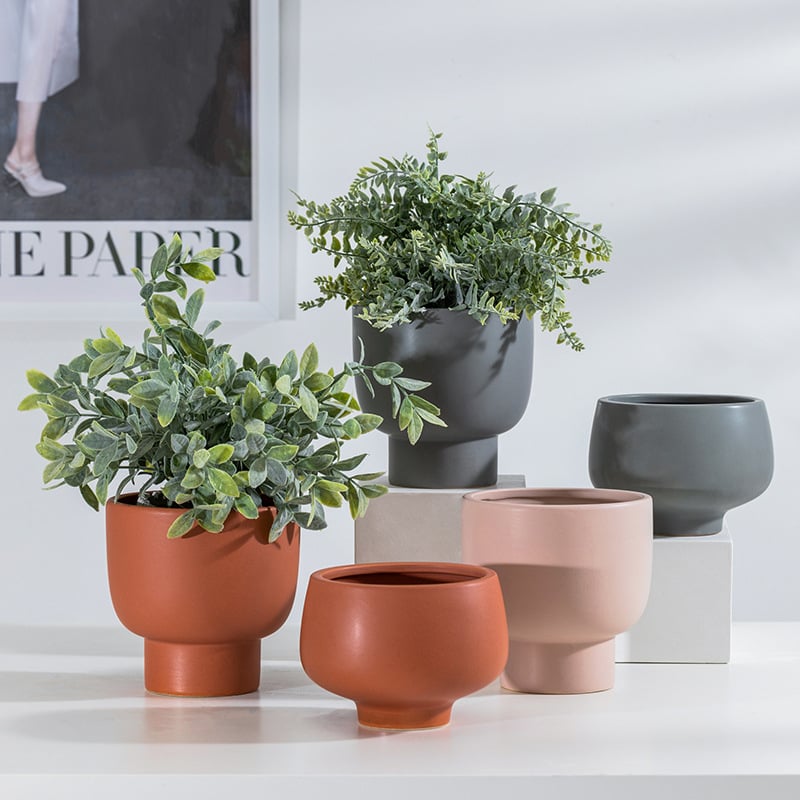 Keramički cvjetnjak na stol ili pod – Nordic Morandi stil, pogodan za ured i kućnu dekoraciju