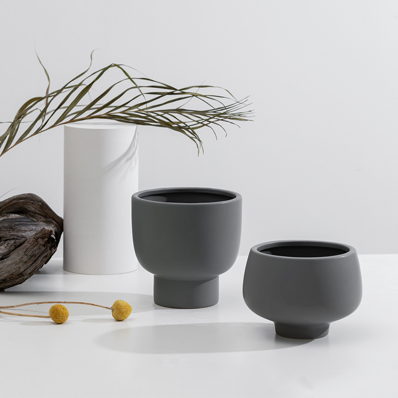 Keramički cvjetnjak na stol ili pod – Nordic Morandi stil, pogodan za ured i kućnu dekoraciju
