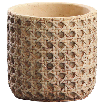 Cementni lonac, ručno izrađen, retro stil; za stol ili pod; prozračan, izdržljiv, otporan na koroziju.