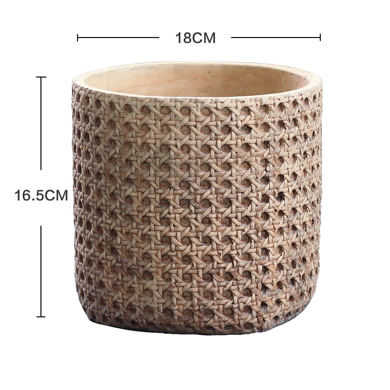 Cementni lonac, ručno izrađen, retro stil; za stol ili pod; prozračan, izdržljiv, otporan na koroziju.