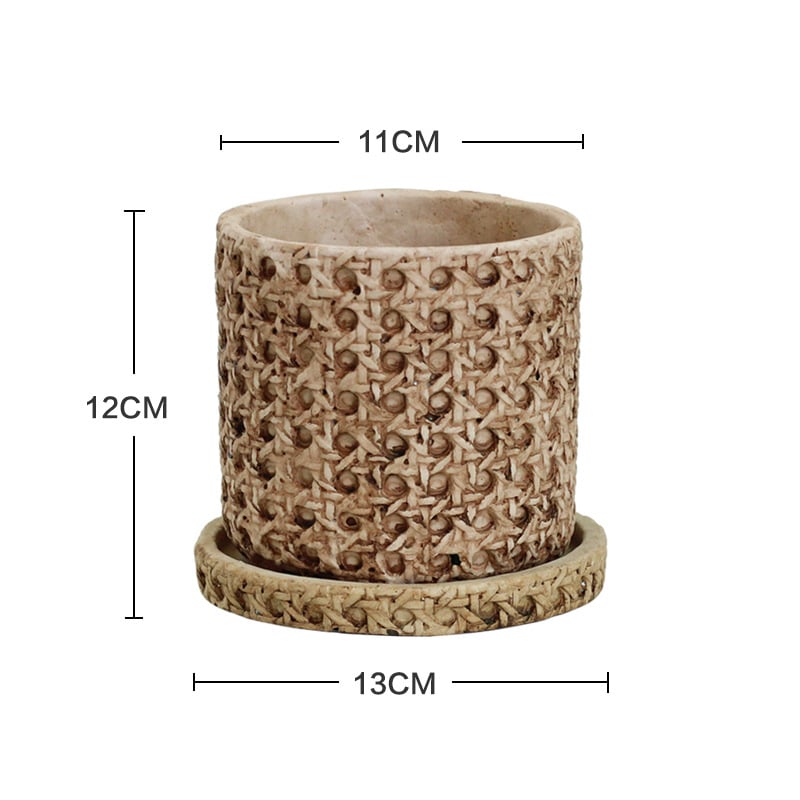 Cementni lonac, ručno izrađen, retro stil; za stol ili pod; prozračan, izdržljiv, otporan na koroziju.