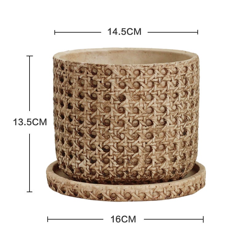 Cementni lonac, ručno izrađen, retro stil; za stol ili pod; prozračan, izdržljiv, otporan na koroziju.