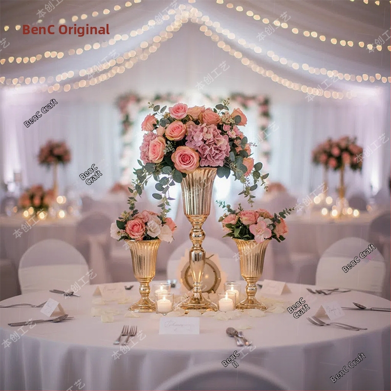 Dzelzs puķu vāzes kāzām un telpu dekorācijai — Benchon; materiāls: dzelzs; stils: 788561635; kategorija: telpas izkārtojuma elementi