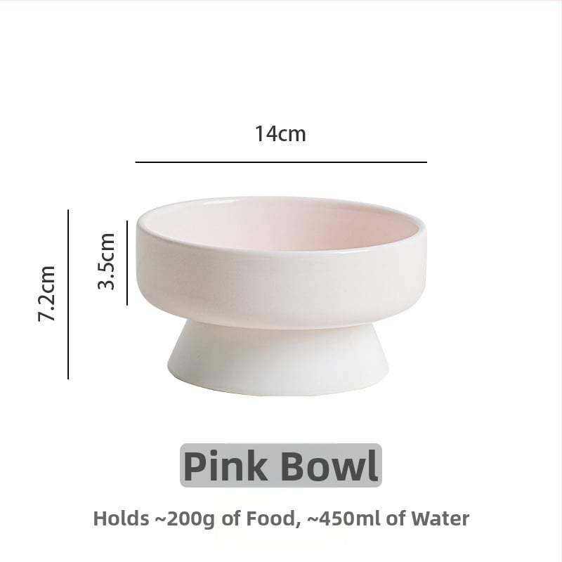 Κεραμικό μπολ για γάτες με κεκλιμένο χείλος που αποτρέπει την ανατροπή, κατάλληλο για τροφή και νερό. Μάρκα: Picking up the moon without being stained. Προέλευση: Chaozhou, Guangdong.