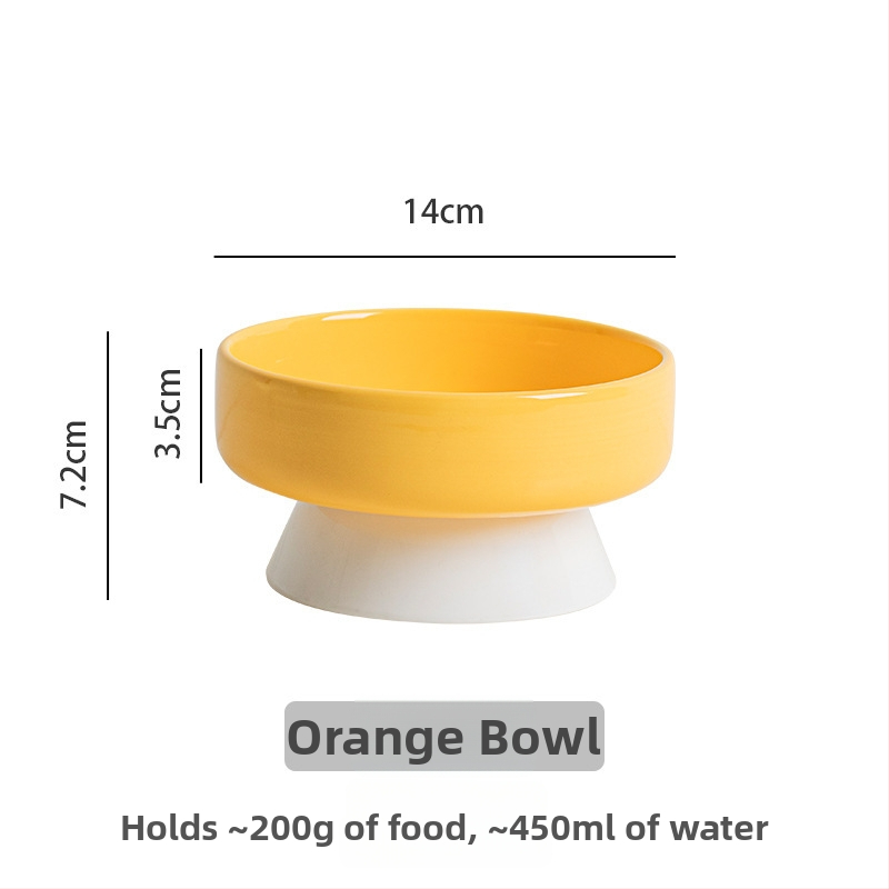 Κεραμικό μπολ για γάτες με κεκλιμένο χείλος που αποτρέπει την ανατροπή, κατάλληλο για τροφή και νερό. Μάρκα: Picking up the moon without being stained. Προέλευση: Chaozhou, Guangdong.