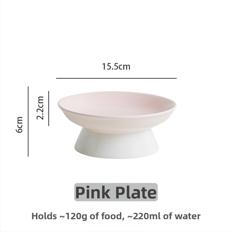 Κεραμικό μπολ για γάτες με κεκλιμένο χείλος που αποτρέπει την ανατροπή, κατάλληλο για τροφή και νερό. Μάρκα: Picking up the moon without being stained. Προέλευση: Chaozhou, Guangdong.