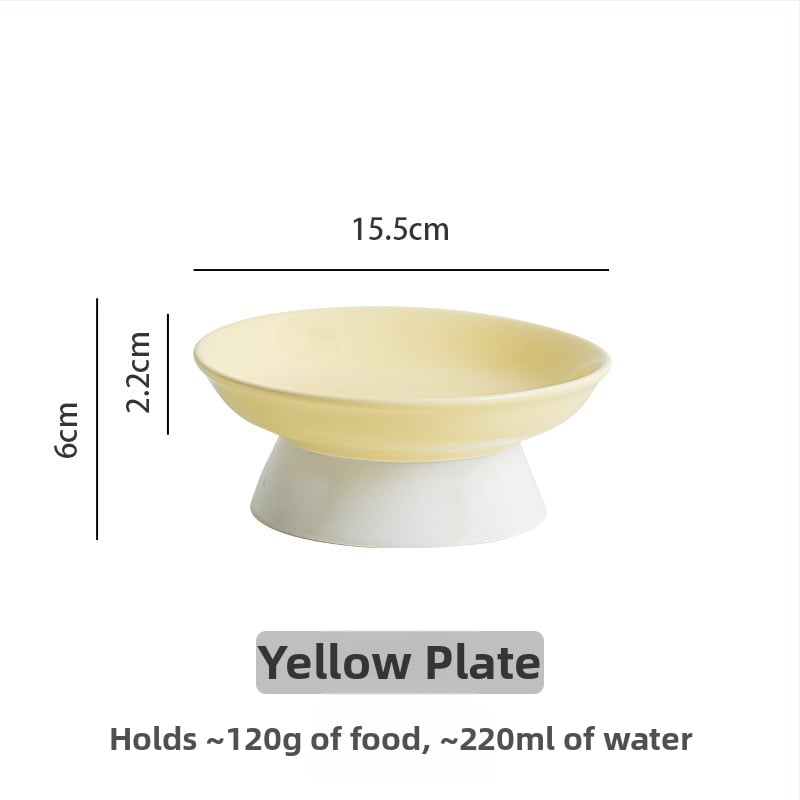 Κεραμικό μπολ για γάτες με κεκλιμένο χείλος που αποτρέπει την ανατροπή, κατάλληλο για τροφή και νερό. Μάρκα: Picking up the moon without being stained. Προέλευση: Chaozhou, Guangdong.