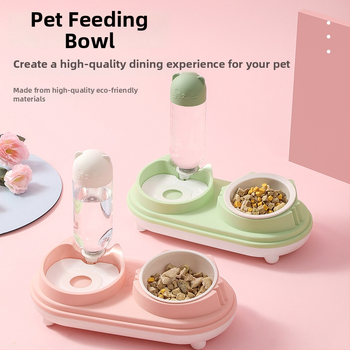 Διπλό μπολ με κεφαλή γάτας για γάτες με αυτόματο ποτιστικό (Υλικό: Πλαστικό; Μάρκα: Jiayou; Αριθμός προϊόντος: 001; Κατάλληλο για γάτες; Αυτόματη σίτιση: Ναι)