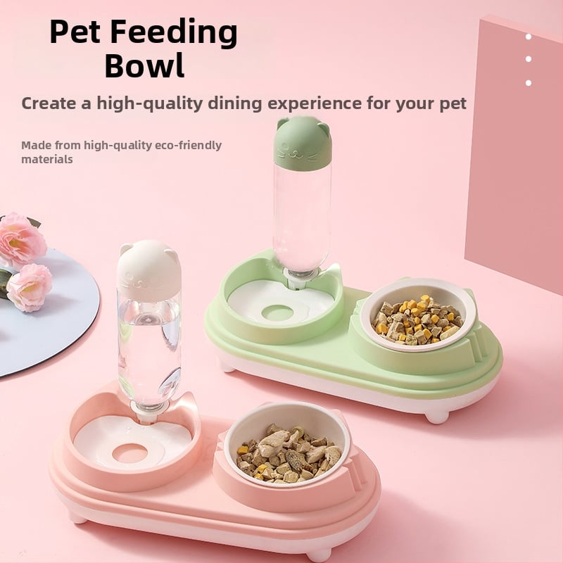 Διπλό μπολ με κεφαλή γάτας για γάτες με αυτόματο ποτιστικό (Υλικό: Πλαστικό; Μάρκα: Jiayou; Αριθμός προϊόντος: 001; Κατάλληλο για γάτες; Αυτόματη σίτιση: Ναι)