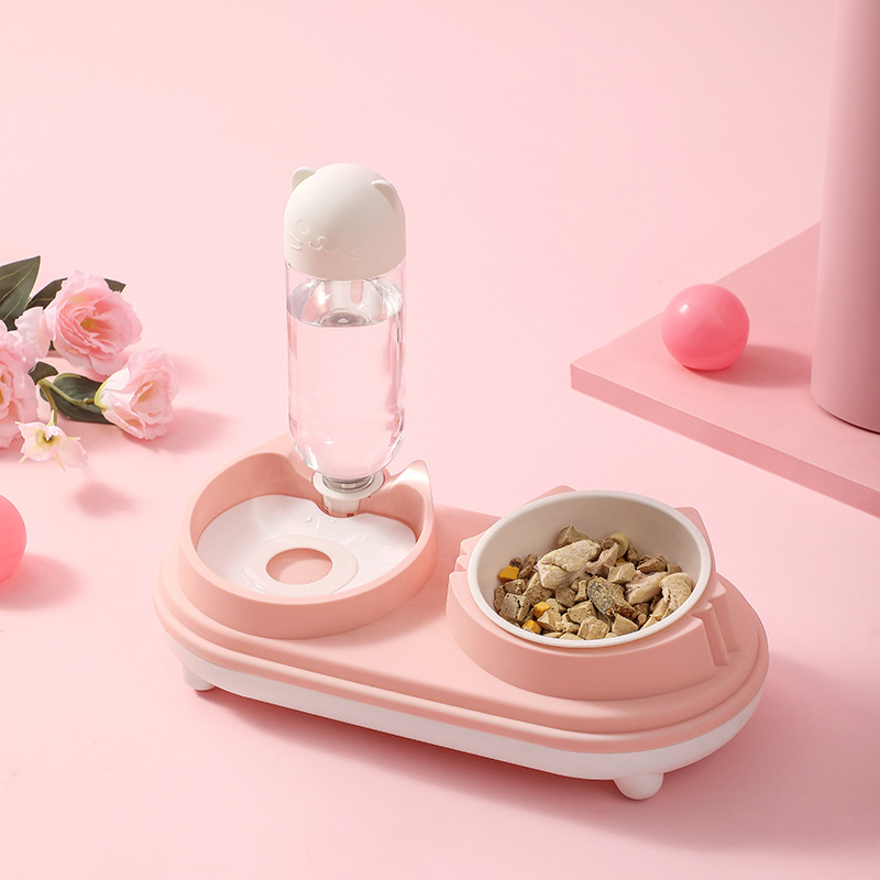 Διπλό μπολ με κεφαλή γάτας για γάτες με αυτόματο ποτιστικό (Υλικό: Πλαστικό; Μάρκα: Jiayou; Αριθμός προϊόντος: 001; Κατάλληλο για γάτες; Αυτόματη σίτιση: Ναι)