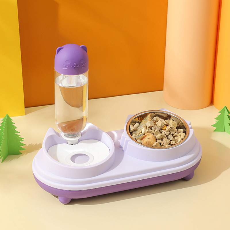 Διπλό μπολ με κεφαλή γάτας για γάτες με αυτόματο ποτιστικό (Υλικό: Πλαστικό; Μάρκα: Jiayou; Αριθμός προϊόντος: 001; Κατάλληλο για γάτες; Αυτόματη σίτιση: Ναι)