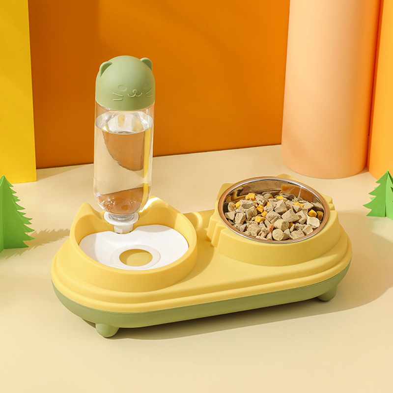 Διπλό μπολ με κεφαλή γάτας για γάτες με αυτόματο ποτιστικό (Υλικό: Πλαστικό; Μάρκα: Jiayou; Αριθμός προϊόντος: 001; Κατάλληλο για γάτες; Αυτόματη σίτιση: Ναι)