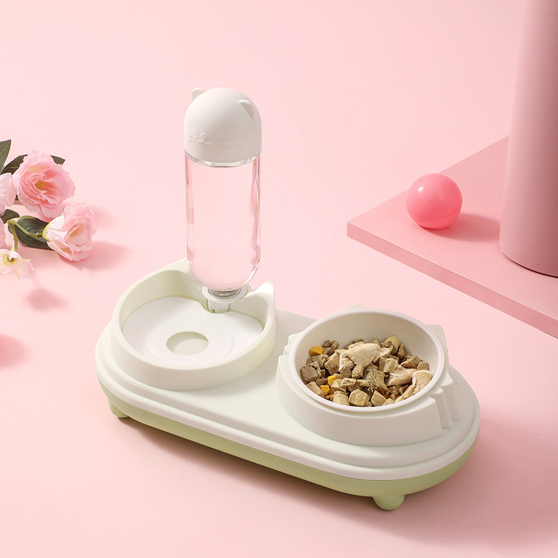 Διπλό μπολ με κεφαλή γάτας για γάτες με αυτόματο ποτιστικό (Υλικό: Πλαστικό; Μάρκα: Jiayou; Αριθμός προϊόντος: 001; Κατάλληλο για γάτες; Αυτόματη σίτιση: Ναι)