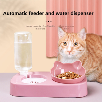 Σετ γάτας με διπλό μπολ και αυτόματη ταϊστρα