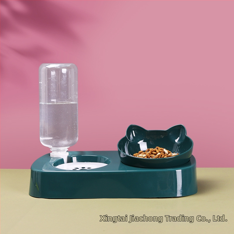 Σετ γάτας με διπλό μπολ και αυτόματη ταϊστρα