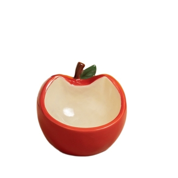 Κεραμικό μπολ γάτας για φαγητό και νερό, μοτίβο μήλου, σχέδιο κατά της ανατροπής