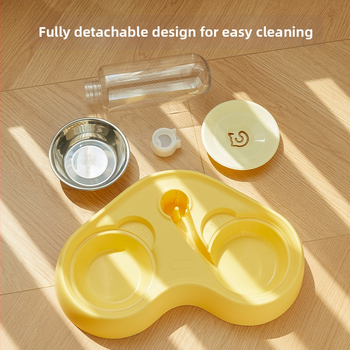 Αυτόματη ταΐστρα για γάτες με ενσωματωμένο μπολ νερού και φαγητού, όλα σε ένα, με αυτόματη τροφοδοσία· υλικό PP και ανοξείδωτος χάλυνας.