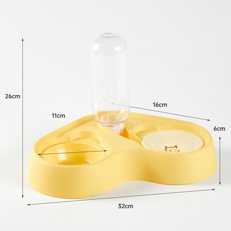 Αυτόματη ταΐστρα για γάτες με ενσωματωμένο μπολ νερού και φαγητού, όλα σε ένα, με αυτόματη τροφοδοσία· υλικό PP και ανοξείδωτος χάλυνας.
