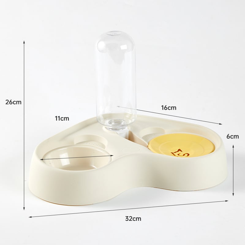 Αυτόματη ταΐστρα για γάτες με ενσωματωμένο μπολ νερού και φαγητού, όλα σε ένα, με αυτόματη τροφοδοσία· υλικό PP και ανοξείδωτος χάλυνας.