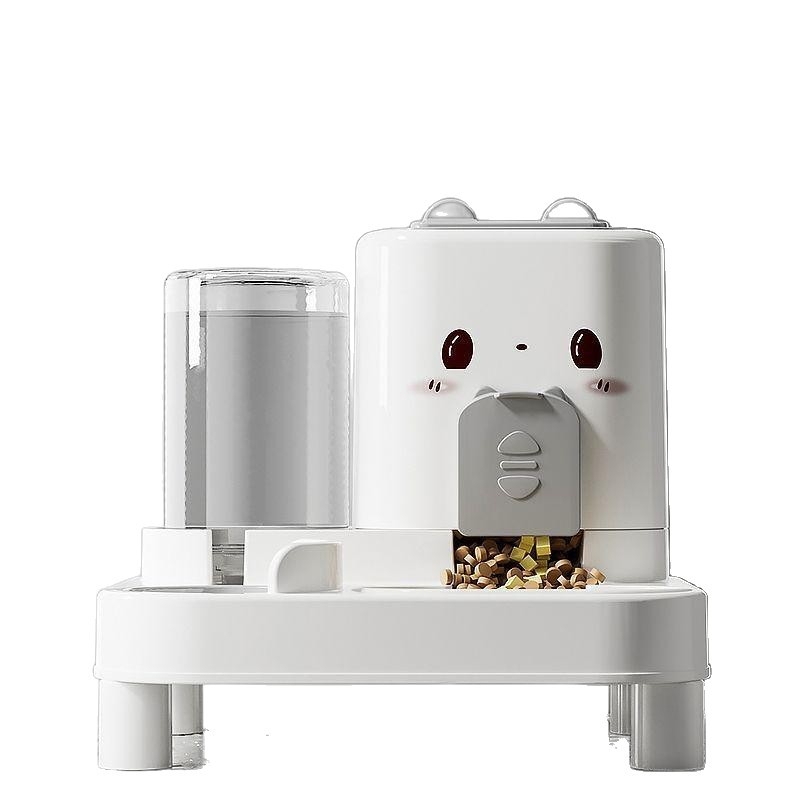 Μπολ γάτας με αυτόματη ταΐστρα και δοχείο νερού — πλαστικό, διπλής λειτουργίας μπολ για γάτες