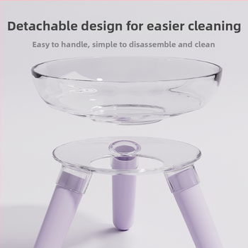 Μπολ φαγητού και ποτίσματος για γάτες και σκύλους, διαφανές γυάλινο μπολ, αυτόματη σίτιση, κατασκευή από πλαστικό και γυαλί